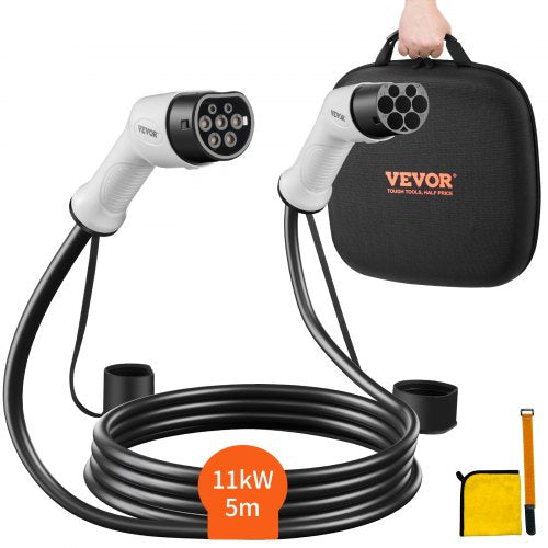 Type 2 to Type 2 EV Charging Cable, 16Amp, 11kW 5 Meters Three Phase Sapphire Castor