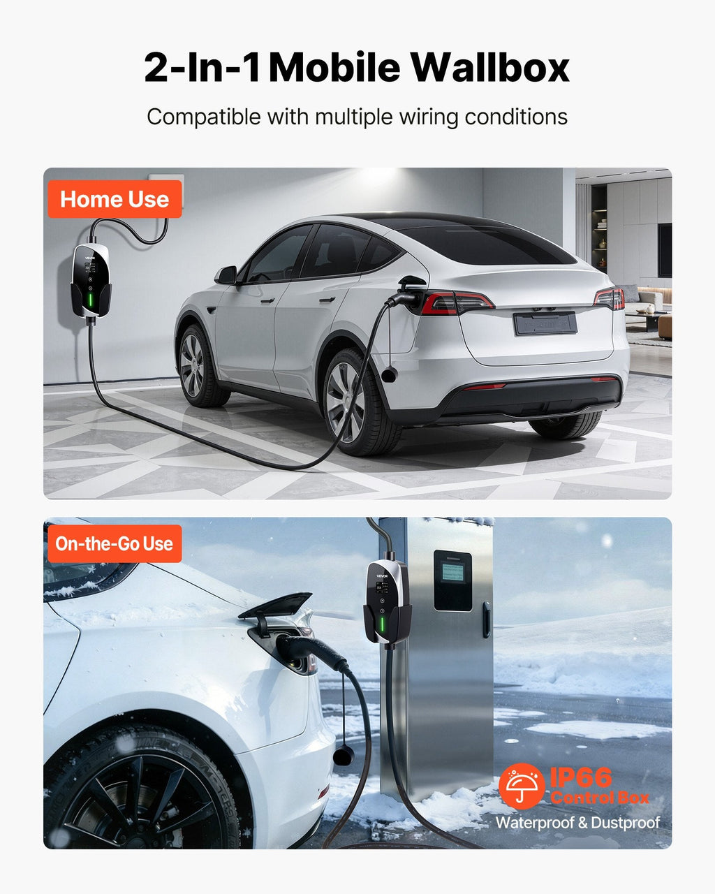 Mobile Wallbox, 3.6 kW 16A, Type 2 Portable EV Charger, Single Phase Sapphire Castor