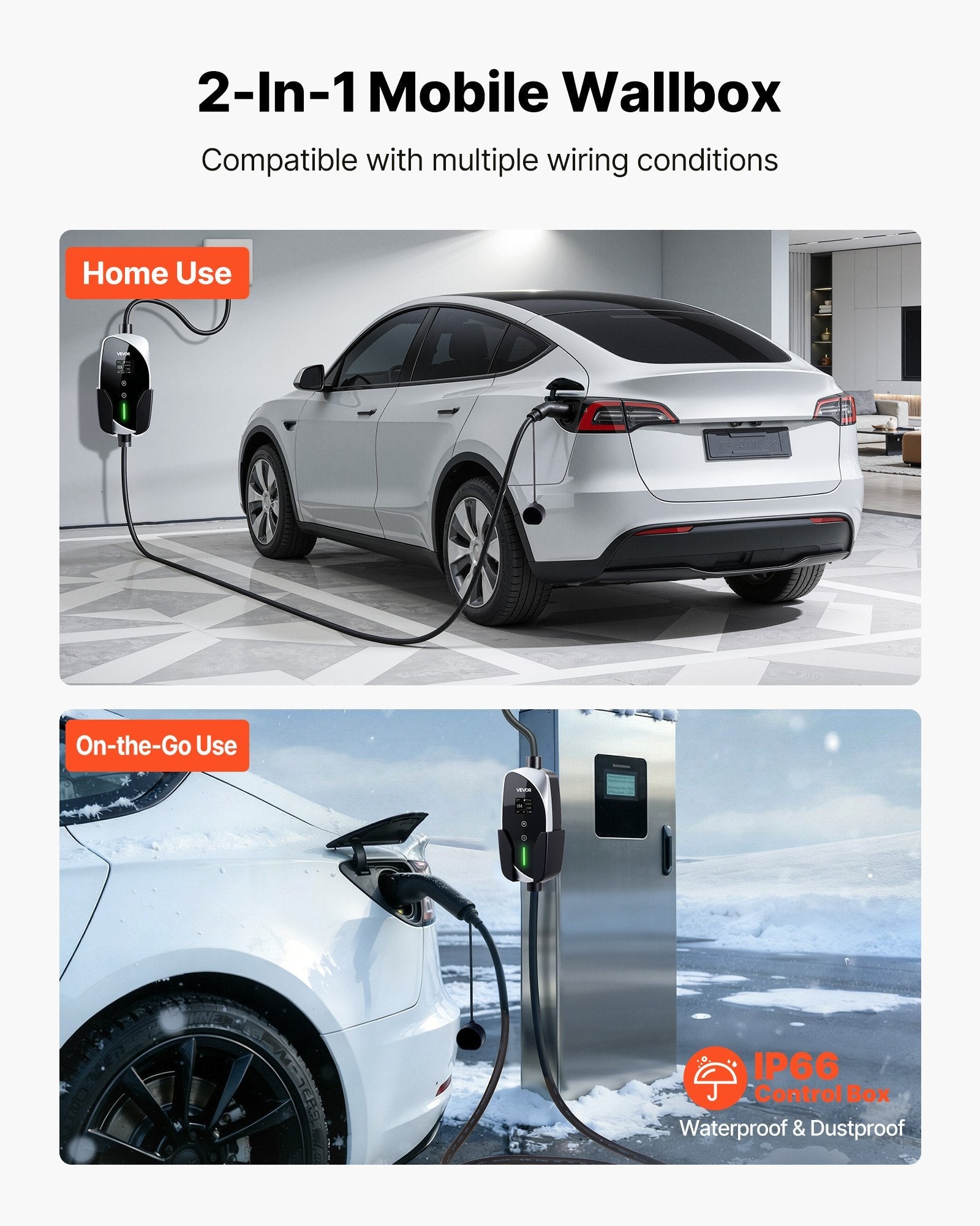 Mobile Wallbox, 3.6 kW 16A, Type 2 Portable EV Charger, Single Phase Sapphire Castor