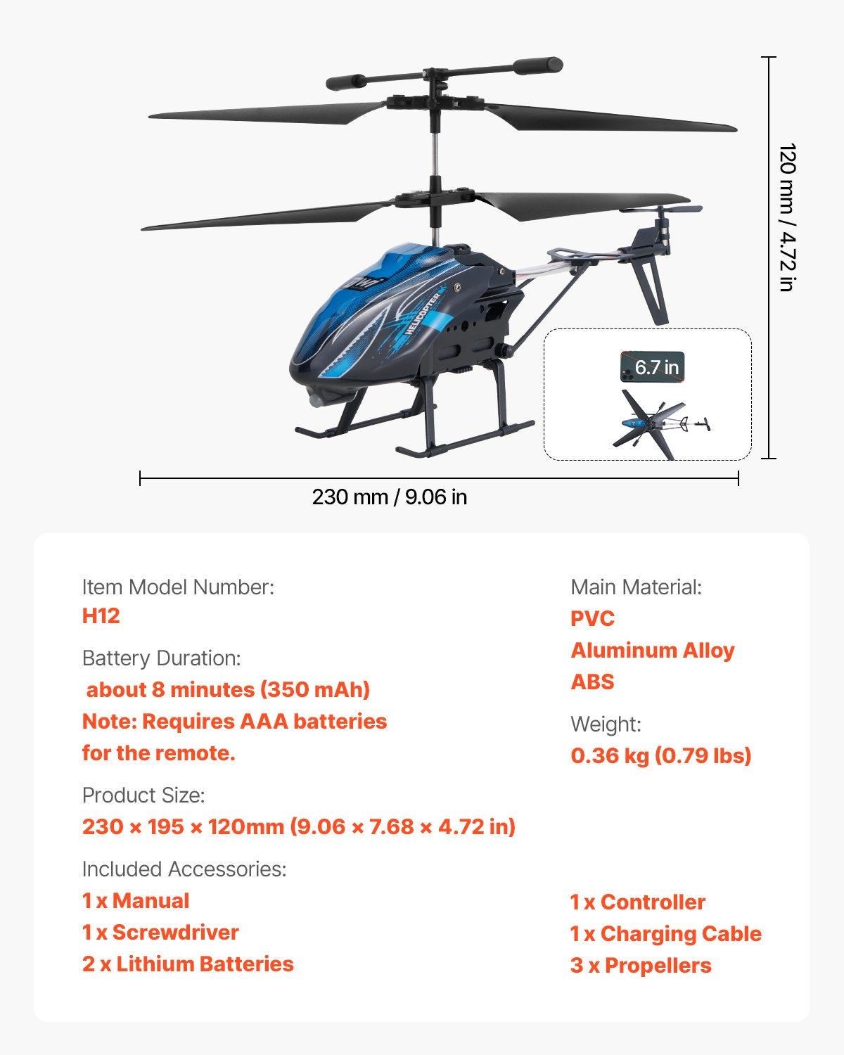 RC Helicopter, 2.4GHz Flying Remote Control Helicopter, 3.5 Channel RC Sapphire Castor