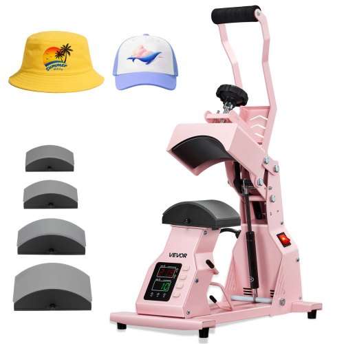 Hat Heat Press Machine, with 4pcs Interchangeable Platens, Precise Sapphire Castor