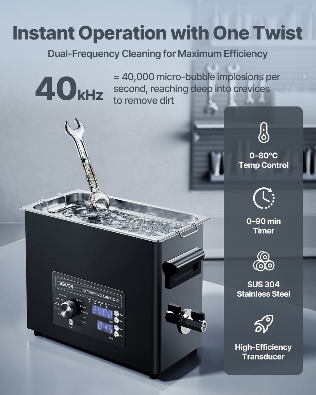 6L Ultrasonic Cleaner, Professional Ultrasonic Cleaner Machine with Sapphire Castor