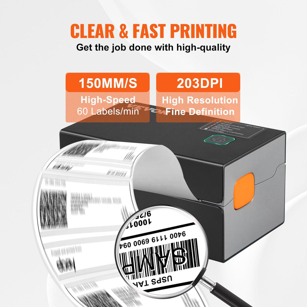 Thermal Label Printer, 300DPI for 4x6 Mailing Packages, Bluetooth & Sapphire Castor