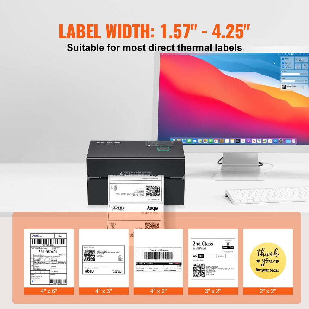 Thermal Label Printer, 300DPI for 4x6 Mailing Packages, Bluetooth & Sapphire Castor