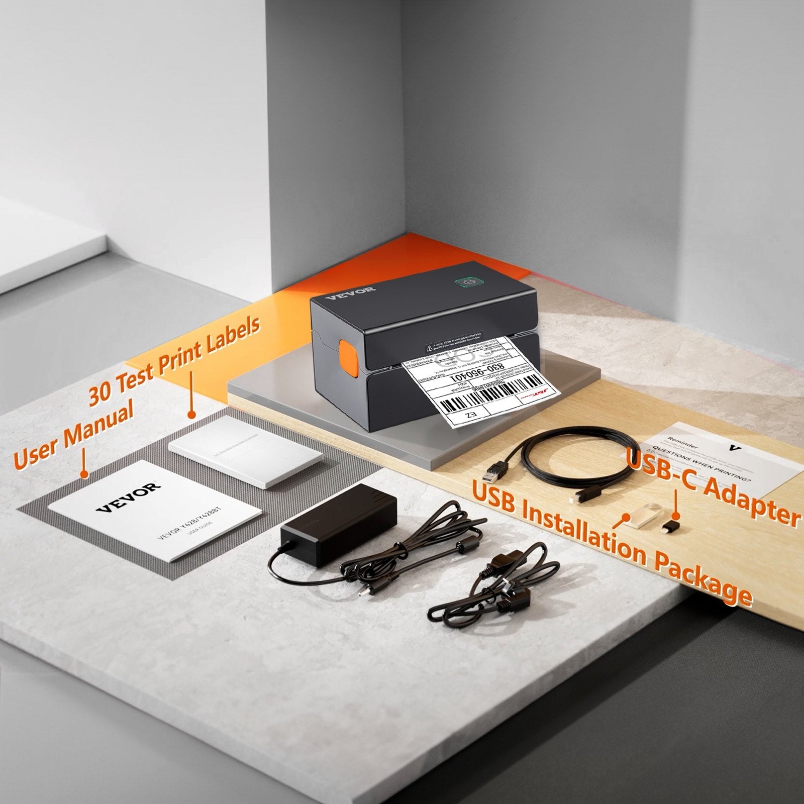 Thermal Label Printer, 300DPI for 4x6 Mailing Packages, Bluetooth & Sapphire Castor