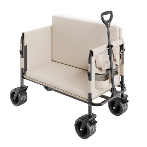Collapsible Folding Wagon, 550lb Load & 220L, 2 in 1 Foldable Wagon Sapphire Castor