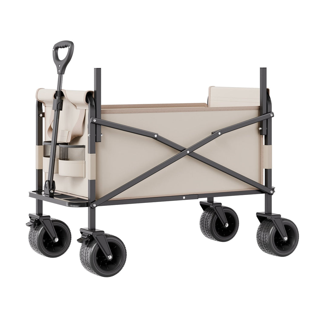 Collapsible Folding Wagon, 550lb Load & 220L, 2 in 1 Foldable Wagon Sapphire Castor