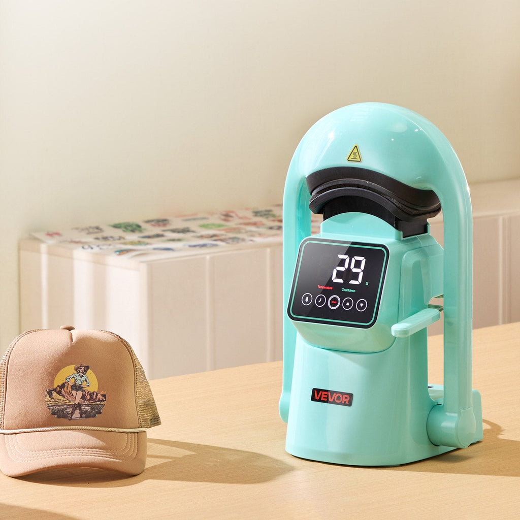 Auto Hat Heat Press Machine, with 2pcs Interchangeable Platens, Sapphire Castor