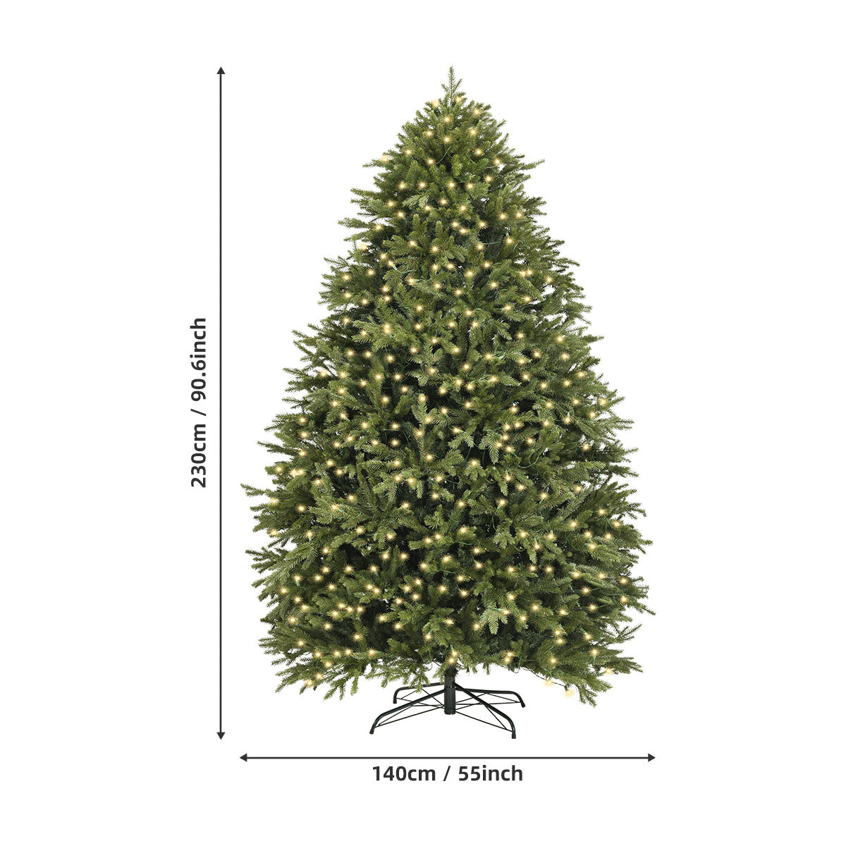 Artiplanto Oscar Most Realistic Artificial Fir Pre-Lit Christmas Tree 7.5'
