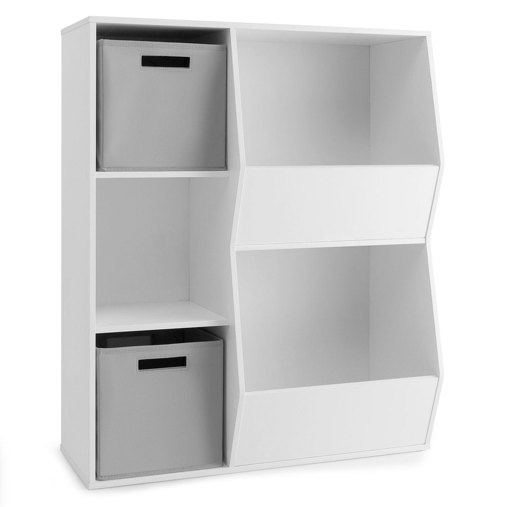 Meuble de rangement pour jouets pour enfants avec étagères, coloris blanc