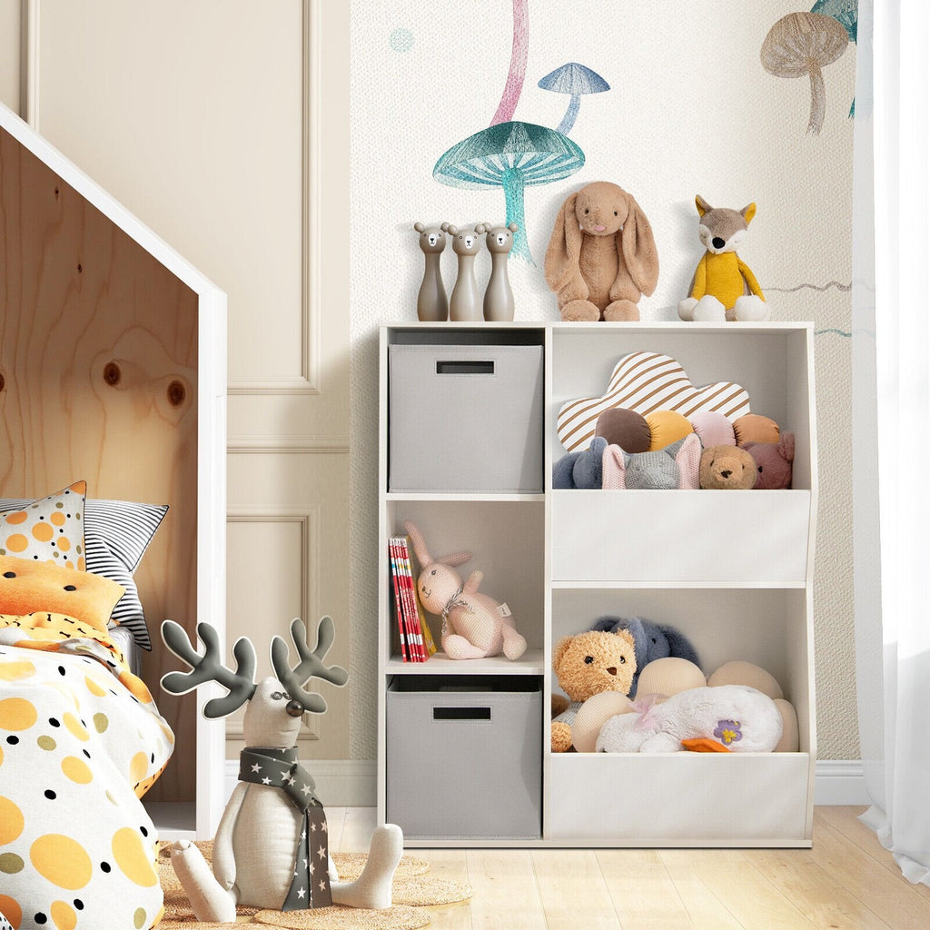 Meuble de rangement pour jouets pour enfants avec étagères, coloris blanc