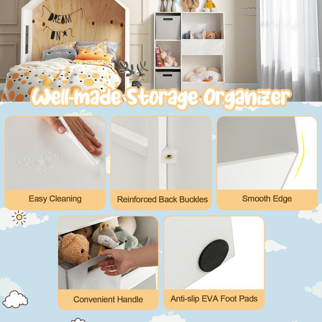 Meuble de rangement pour jouets pour enfants avec étagères, coloris blanc