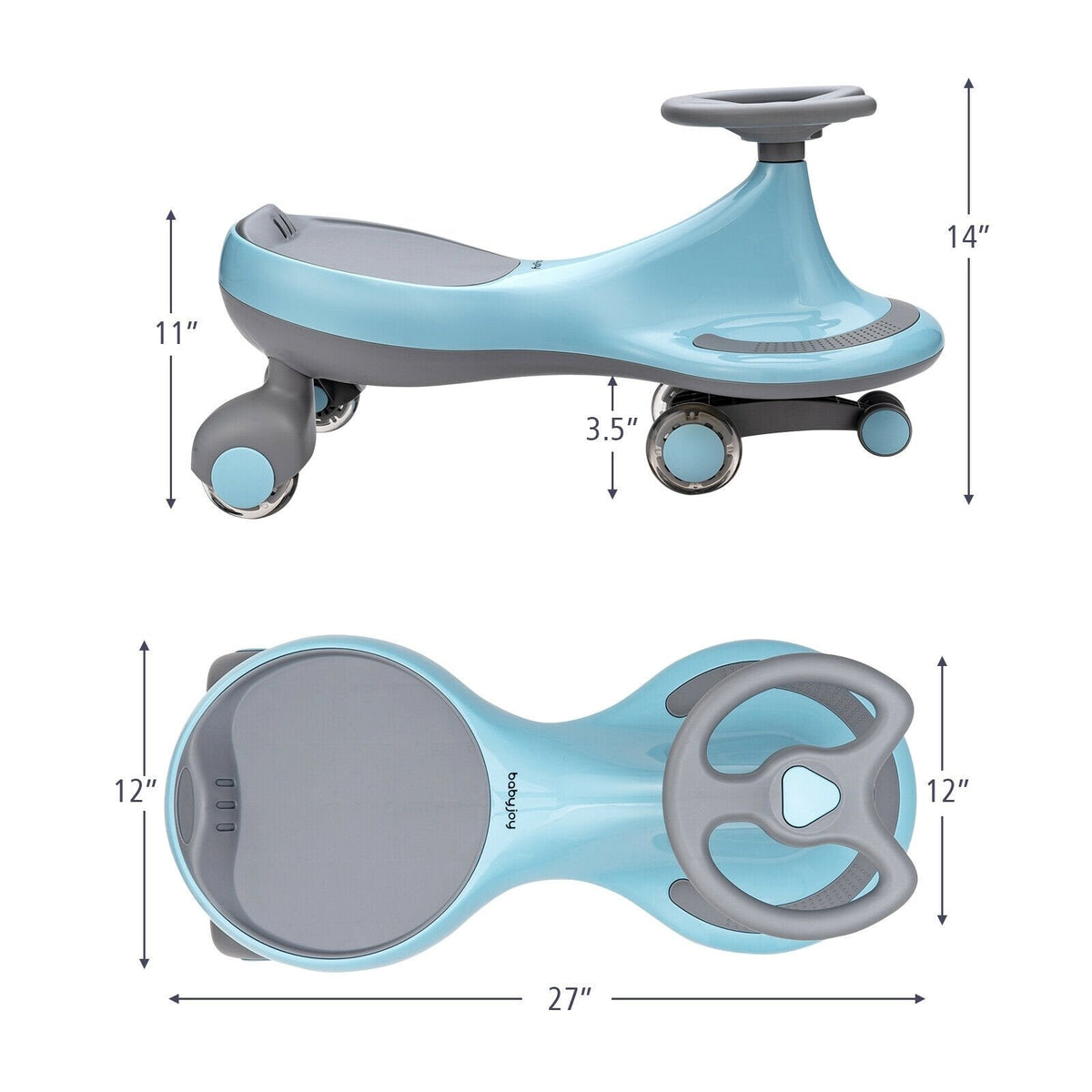 Porteur Wiggle Car avec roues clignotantes - Bleu