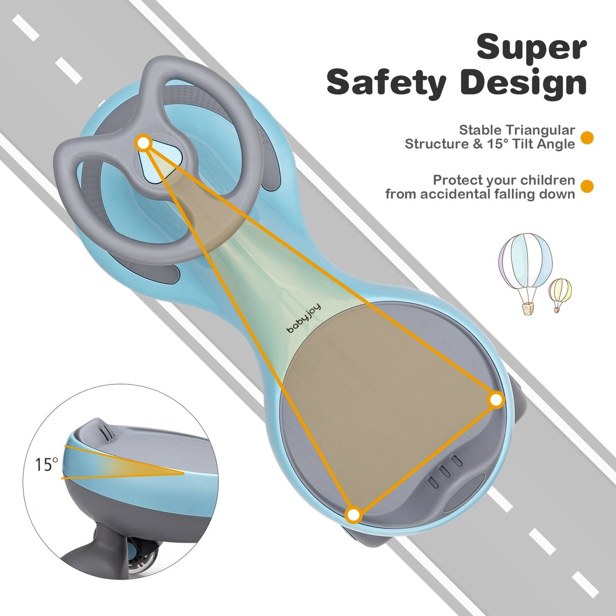Porteur Wiggle Car avec roues clignotantes - Bleu