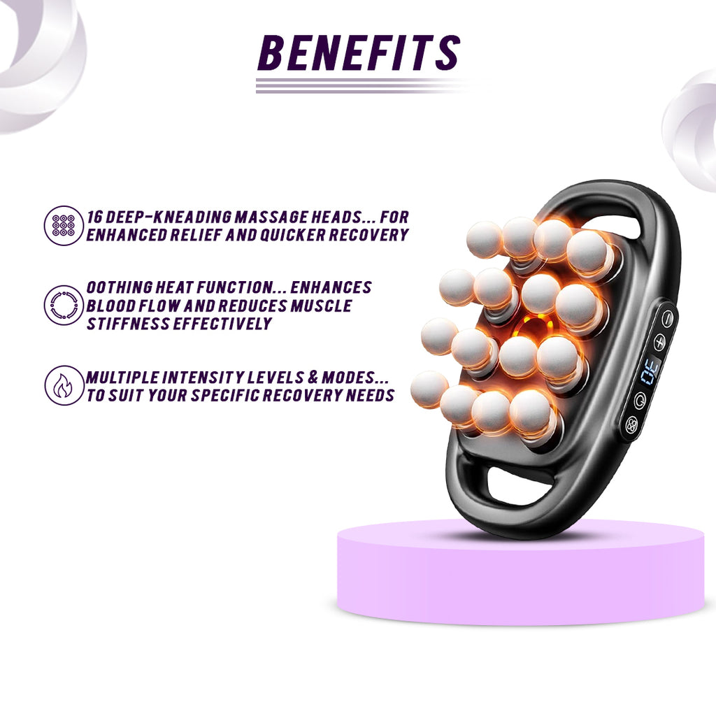 16-Head Massage Gun  Deep Muscle Relief, Recovery & Full-Body Relaxation